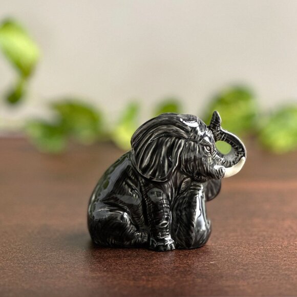 1994 Scioto Ceramic Elephant Figurine Gray Glaze - Picture 3 of 5